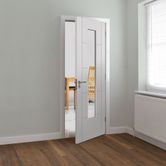 jb kind emral white primed 1l glazed internal door walnut floor lifestyle