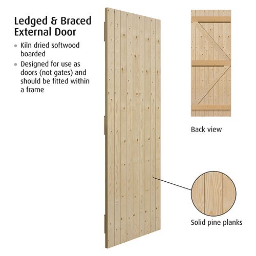 jb kind external softwood boarded braced ledged shed door detail