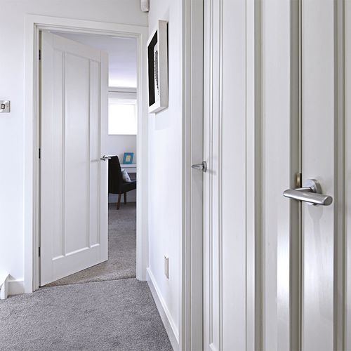 jb kind jamaica white primed internal panelled door hallway lifestyle