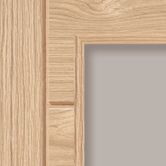 JB Kind Palomino Contemporary Unfinished Oak Veneer Glazed with Clear Glazing Internal Door close up