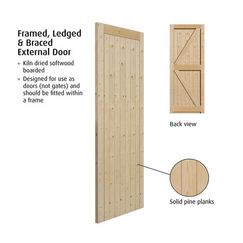 jb kind softwood framed ledged braced external door detail
