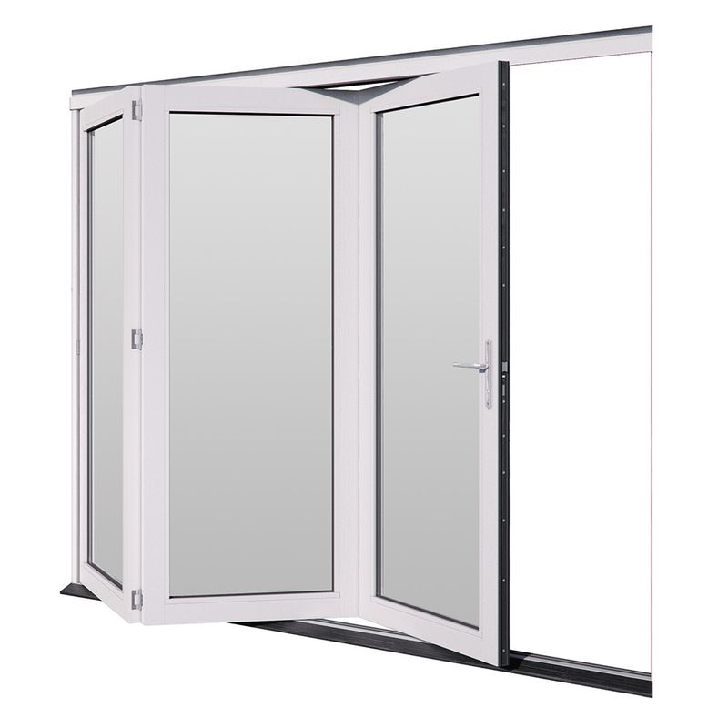 JELD-WEN Bedgebury Fully Finished White Hardwood Clear Glazed Folding Patio Door