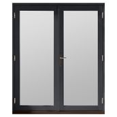 JELD-WEN Bedgebury Fully Finished Grey Hardwood Clear Glazed French Patio Door
