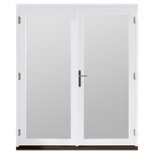 JELD-WEN Bedgebury Fully Finished White Hardwood Clear Glazed French Patio Door