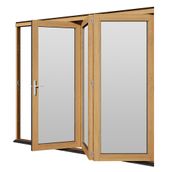 JELD-WEN Kinsley Fully Finished Oak Hardwood Clear Glazed Folding Patio Door