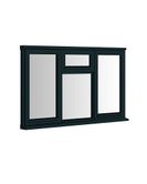JELD WEN Stormsure Anthracite Grey Fixed Timber Casement 4 Panel Double Glazed Window   1765mm x 1045mm angle