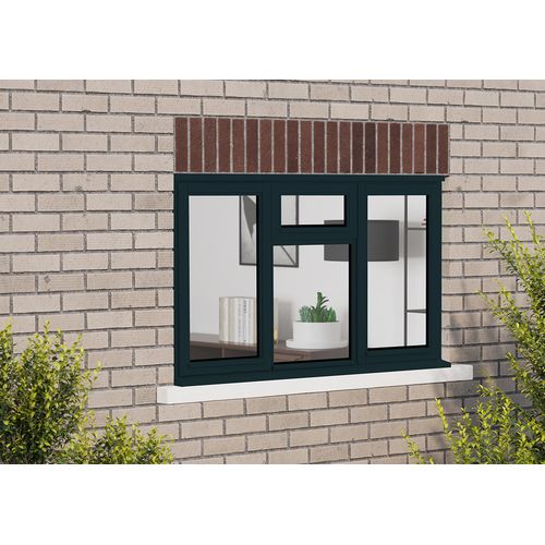 JELD WEN Stormsure Anthracite Grey Fixed Timber Casement 4 Panel Double Glazed Window   1765mm x 1045mm lifestyle