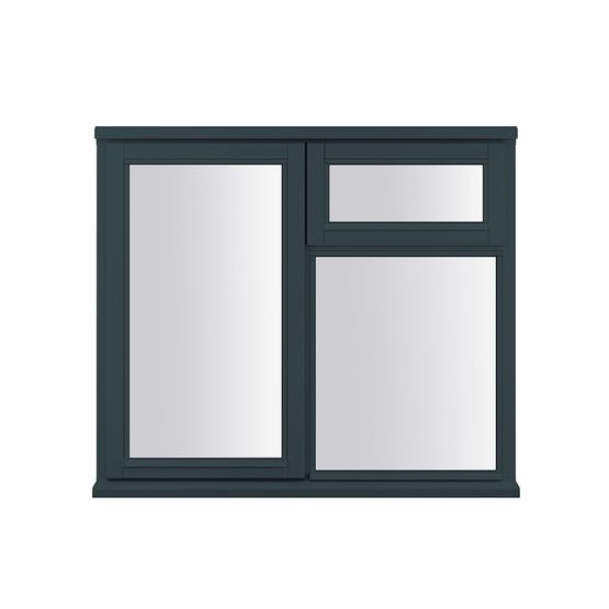 JELD WEN Stormsure Anthracite Grey Left Hand Timber Casement 3 Panel Double Glazed Window   1195mm x 1045mm google