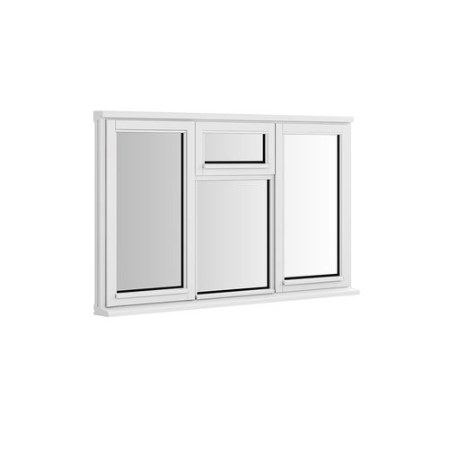 JELD WEN Stormsure White Fixed Timber Casement 4 Panel Double Glazed Window   1765mm x 1045mm angle