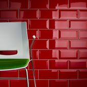 Johnson Tiles Bevel Brick Red Gloss Glazed Ceramic Wall Tile