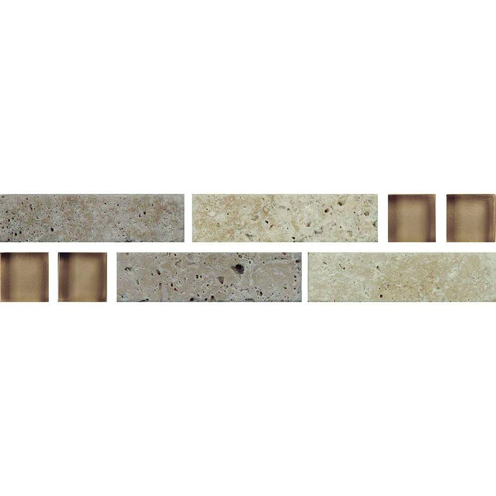 Johnson Tiles Borders Connect Beige Stone Glass Wall Tile AA2555CNCT1B020