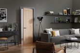 lpd belize cottage flush unfinished oak internal door living room lifestyle