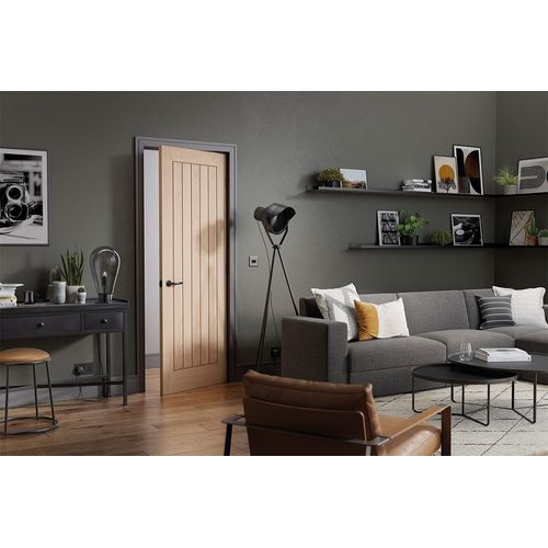 lpd belize cottage flush unfinished oak internal door living room lifestyle
