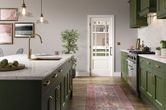 lpd downham white primed bevelled glazed internal door kitchen lifestyle