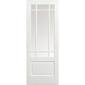 LPD Downham White Primed Glazed Internal Door Pair - 1981mm x 1168mm (78 inch x 46 inch)