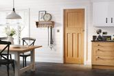 lpd dx 1930s style edwardian 4 panel oak door kitchen lifestyle