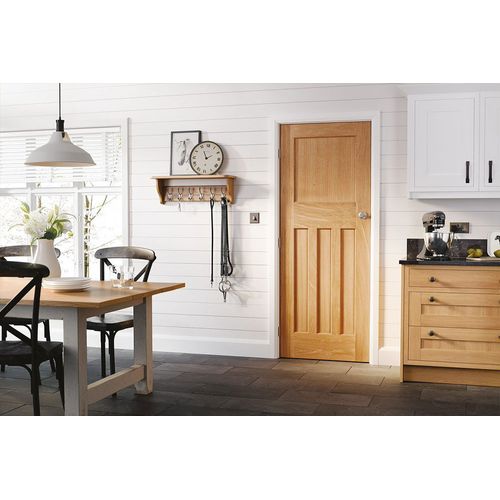 lpd dx 1930s style edwardian 4 panel oak door kitchen lifestyle