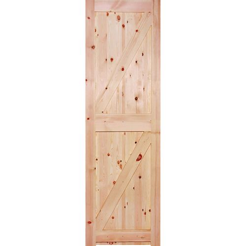 LPD Framed Legend and Braced Unfinished Redwood External Shed Door back view