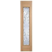 LPD Majestic 1 Panel Victorian Unfinished Oak with Bevelled Double Glazing External Sidelight - 1981mm x 457mm (78 inch x 18 inch)