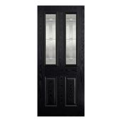 LPD Malton Victorian Fully Finished Black Composite Glazed with Obscure Glazing External Front Door