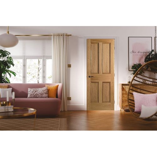 lpd nostalgia victorian 4 panel oak door living room lifestyle