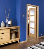 lpd vancouver 4 light pre finished oak door blue walls