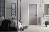 lpd vancouver light grey 5 panel flush door bedroom lifestyle