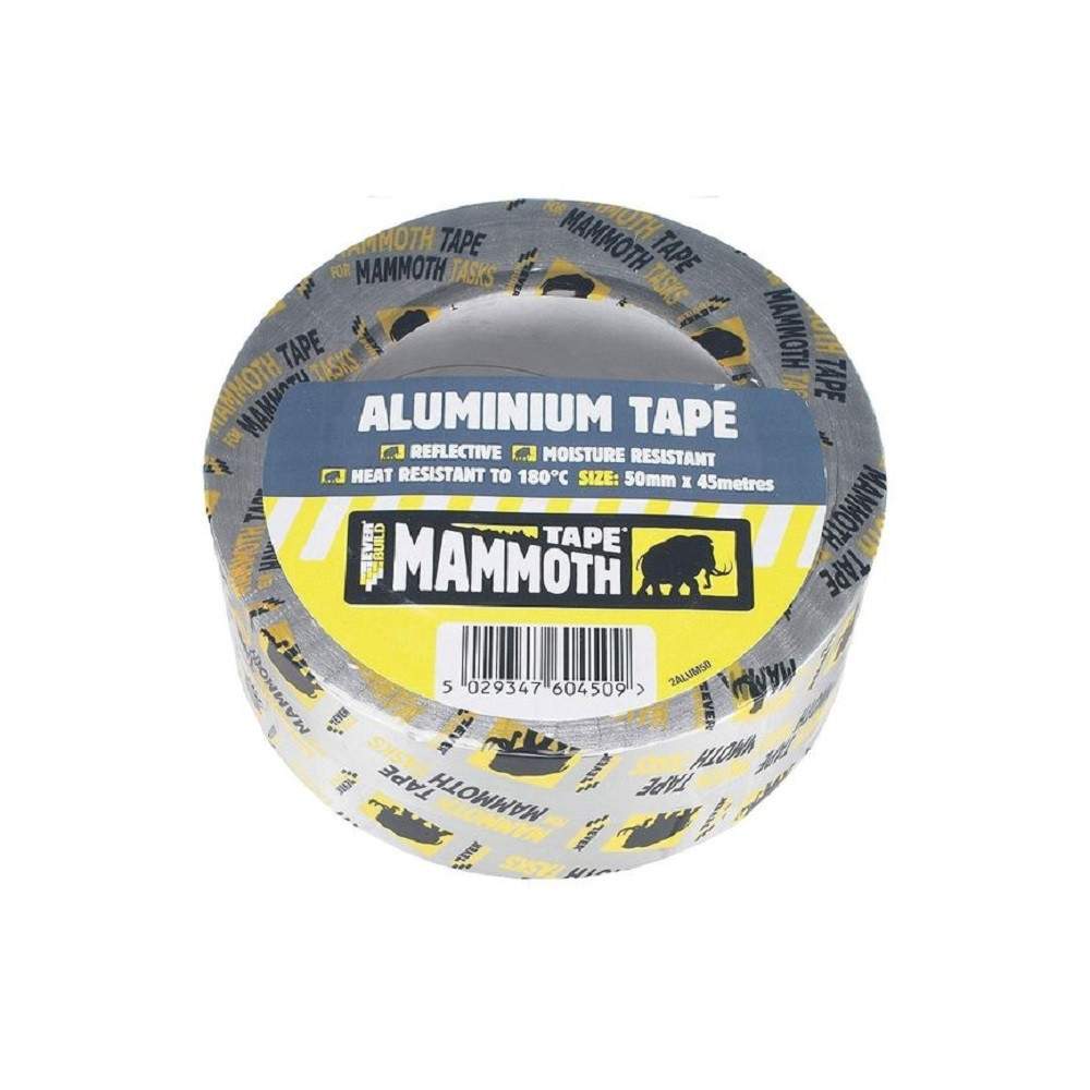 Aluminium Reflective Foil Tape in Silver from Everbuild - 50mm x 45m