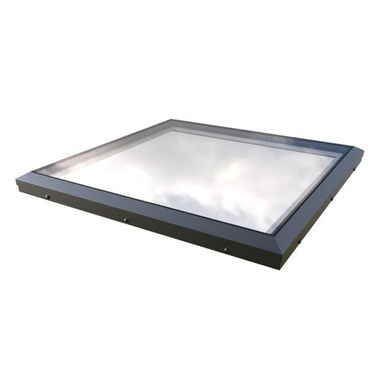 mardome glass trade fixed unvented flat glass rooflight on builders upstand