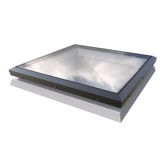 mardome glass trade opening vented flat glass rooflight on builders upstand