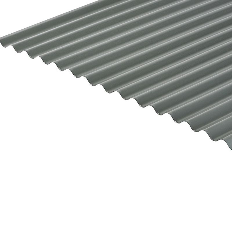 Cladco Corrugated 13/3 Profile 0.7mm PVC Plastisol Coated Roof Sheet - Merlin Grey BS18B25