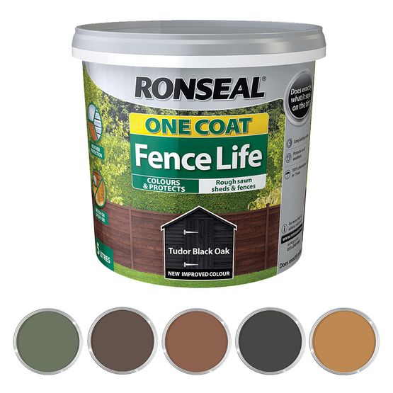 ronseal one coat fence life primary swatches