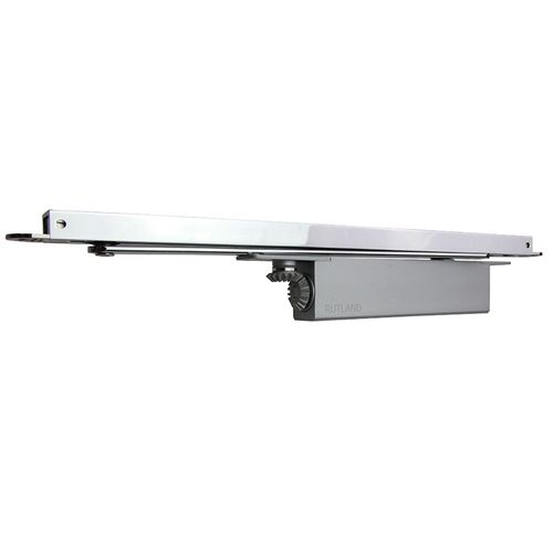 Rutland ITS.11205 Concealed Cam Action Door Closer with SA Connector Bar Polished Nickel