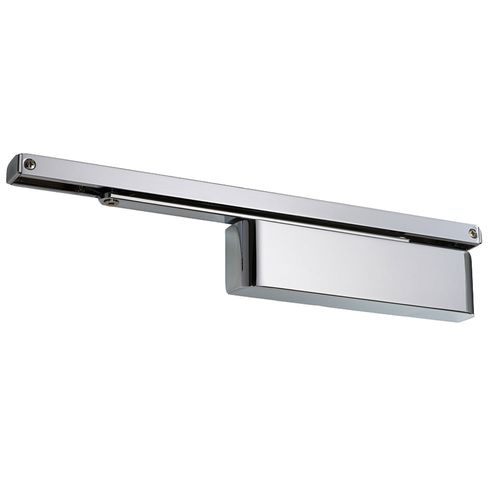 Rutland TS.11205 Cam Action FD60 Fire Rated Door Closer with Semi radius Cover & Sidearm Polished Nickel