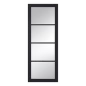 LPD Soho Black Primed Clear Glazed Internal Door