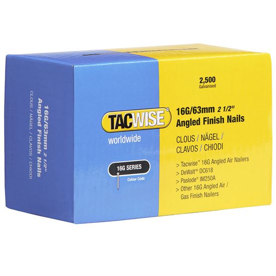 Tacwise 16G 63mm Angled Nails   Box of 2500