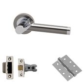 XL Joinery Timis Polished Chrome/Black Nickel Fire Door Handle Pack