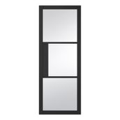LPD Tribeca Black Primed 3 Light Clear Glazed Internal Door
