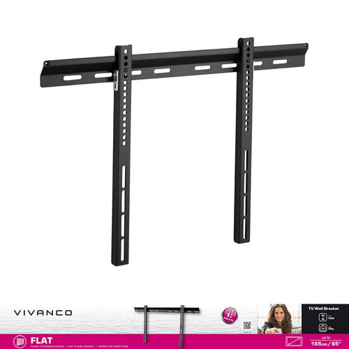 vivanco large flat tv wall mount bracket up to 65 inch primary infographic