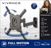 vivanco medium full motion tv wall mount bracket up to 55 inch infographic secondary
