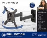 vivanco small medium full motion tv wall mount bracket up to 43 inch infographic secondary