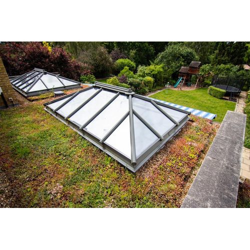 wallbarn m tray green roof and flat roof lanterns