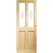XL Joinery Victorian Unfinished Pine Decorative Glazed Internal Door