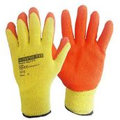 Yellow and Orange Knitwrist Gripper Glove - Size 10/XL