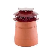 Ultimate Flue Outlet Chimney Cowl Round Hook Fix Multi Fuel 150mm to 240mm - Terracotta