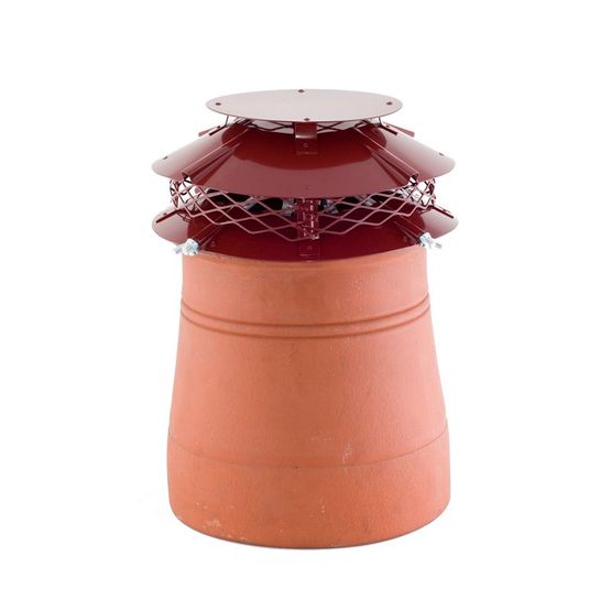 Ultimate Flue Outlet Chimney Cowl Round Hook Fix Multi Fuel Terracotta
