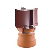 Aerodyne Metal Chimney Cowl Strap Fix Solid Fuel up to 240mm - Terracotta Painted