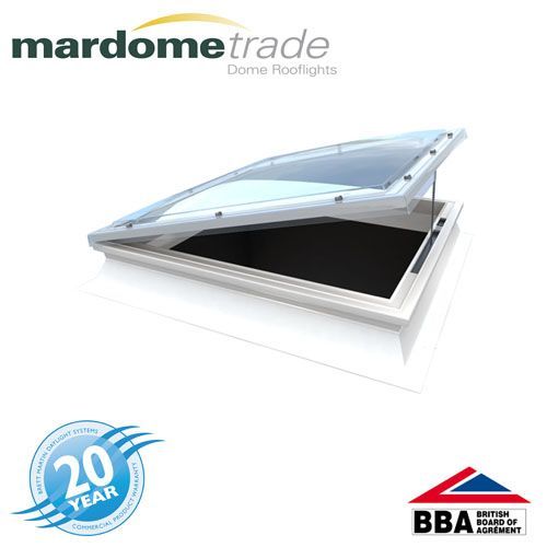 Mardome Trade Opening Roof Dome & Kerb 600 x 600mm Trp Glazed Textured