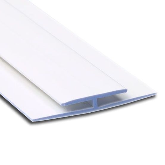 H Section White Division Bar for PVC Cladding Sheets - 2440mm