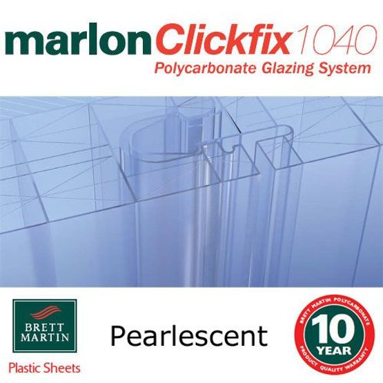 40mm Pearlescent Tenwall ClickFix Polycarbonate Sheet 2000mm x 500mm